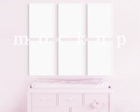 Girl&#039;s Room Nursery A4 White Frame Digital Pink Mockup/M207 Product Image 2