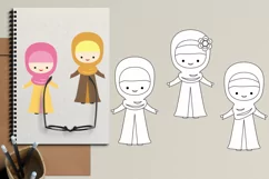 Muslim Hijab Girls - Islam women clipart - Ramadhan graphics Product Image 2