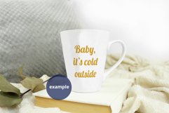 Neutral background Latte mug mockup PSD, full wrap mockup Product Image 2