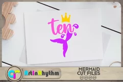 Ten SVG, Mermaid tail SVG, 10th Birthday Product Image 2