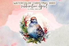Christmas Bird Watercolor Clipart Product Image 10