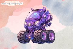 Colorful Cyberpunk Monster Truck Sublimation Clipart Product Image 11