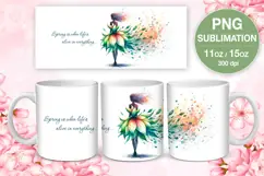 4 Spring Beauty PNG sublimation. 11 & 15 oz mug wrap Product Image 2