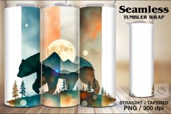 Wild Bear Tumbler Wrap Sublimation, 20 oz Product Image 1