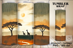 4 Giraffe Tumbler Sublimation, 20 oz Tumbler Wrap Product Image 2