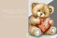 Teddy bear clipart, Birthday clipart, Valentines Day, Love Product Image 3