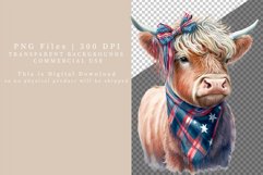Highland cow clipart, Patriotic clipart Product Image 3