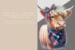 Highland cow clipart, Patriotic clipart Product Image 3
