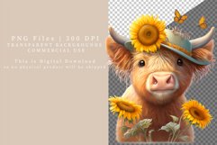 Highland cow clipart, Calf clipart, Summer clipart Product Image 3