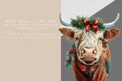 Highland cow clipart, Christmas clipart Product Image 3