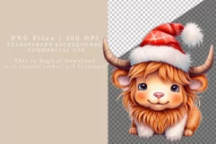 Highland calf clipart, Christmas clipart Product Image 3