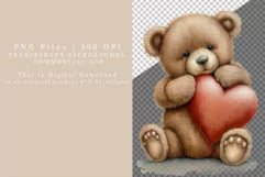Teddy bear clipart, Valentine's Day clipart, Birthday Product Image 3