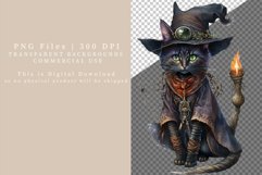Witch cat clipart, Halloween clipart, Goth sublimation Product Image 7