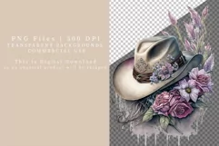 Cowgirl hat clipart, Floral hat clipart Product Image 3