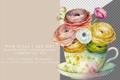 Ranunculus clipart, Flowers sublimation, Spring clipart Product Image 7