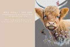 Peeking calf clipart, Highland calf clipart Product Image 3