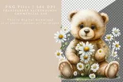 Teddy bear clipart, Daisy clipart, Toy clipart Product Image 3