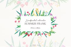 Summer wildflowers watercolor clipart wreath #w170 Product Image 1
