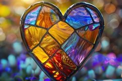 Stained Glass Heart Background Wallpaper Product Image 1