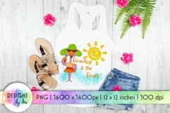 Beauty And The Beach Summer Design | Flamingo Funny Print Product Image 1
