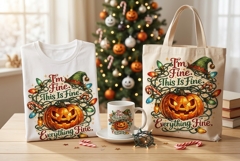 I'm Fine This Is Fine Everything Fine PNG, Funny Halloween S Product Image 1
