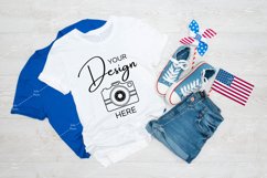 4th of July Mockup Bella Canvas 3001 White T-shirt Product Image 1