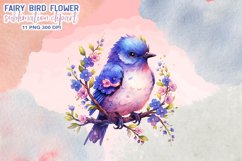 Fairy Bird Flower Watercolor Clipart Product Image 11
