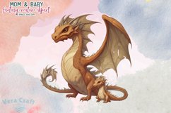 Mom&amp;Baby Fantasy Creature Watercolor Clipart - 10 Variations Product Image 12