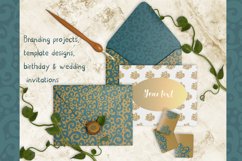 Teal and Gold Seamless Pattern, File for Fabric, Vinyl Print Product Image 7