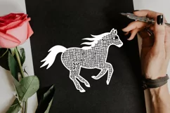 Papercut Flower Horse, Beautiful Floral Horse Paper Cut Art Product Image 4