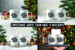 Christmas White Twin Mug Mockups Product Image 1