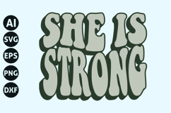 She is Strong Svg, Retro Christian Svg Product Image 1