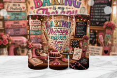 Baking is My Therapy Tumbler Wrap Product Image 1