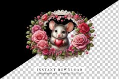 Cute Valentine Mouse Clipart Digital Download Product Image 2
