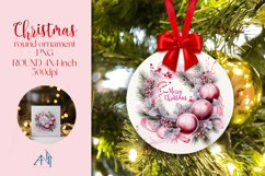 Christmas Round Ornaments Sublimation PNG Product Image 1