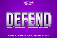 defend text effect with purple and silver color 3d style. Product Image 1