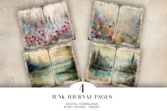 Watercolour Flowers Junk Journal Digital Paper Bi-fold Product Image 1