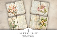 Watercolor Flowers Junk Journal Digital Paper Bi-fold Product Image 1