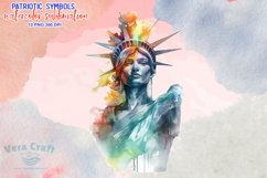 Patriotic Symbols Watercolor Sublimation Clipart Product Image 11