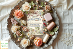 Edwardian Spring Picnic Clipart, Vintage Spring Graphics Product Image 10