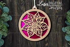 Poinsettia suncatcher ornament svg Laser cut files Product Image 2