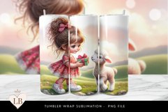 Cute Girl &amp; Lamb Seamless Tumbler Wrap Product Image 1