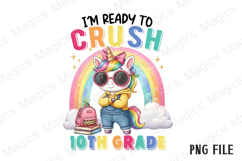 10TH Back to School Unicorn Sublimation Product Image 1
