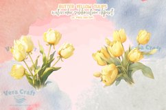 Watercolor Butter Yellow Tulips Sublimation Cliparts Product Image 11