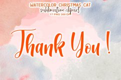 Watercolor Christmas Cat Sublimation Clipart Product Image 11