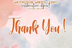 Watercolor Winter Leaves Sublmation Clipart Product Image 11
