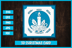 Christmas Greeting Paper Cut Card I Christmas Card SVG Product Image 1