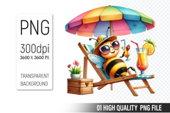 Summer Animals Clipart PNG Bundle, Beach Animals PNG Product Image 9
