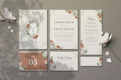 elegant wedding invitation card with roses watercolor Product Image 1