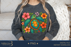 Boho Floral Sea Turtle Watercolor PNG | Ocean Animal Clipart Product Image 4